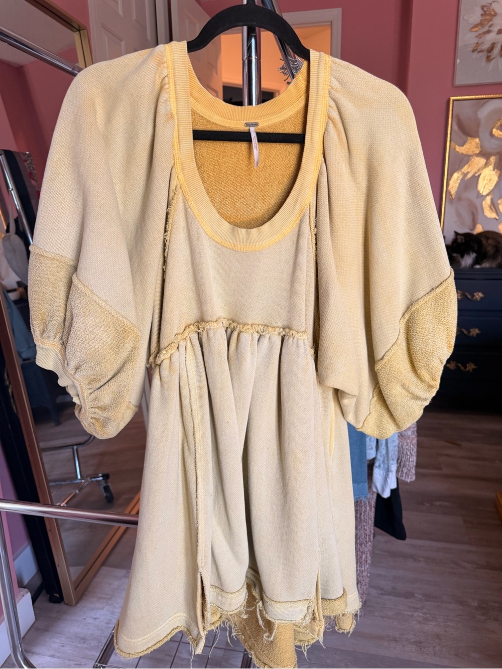 Free People Mustard Yellow Knit Sweater